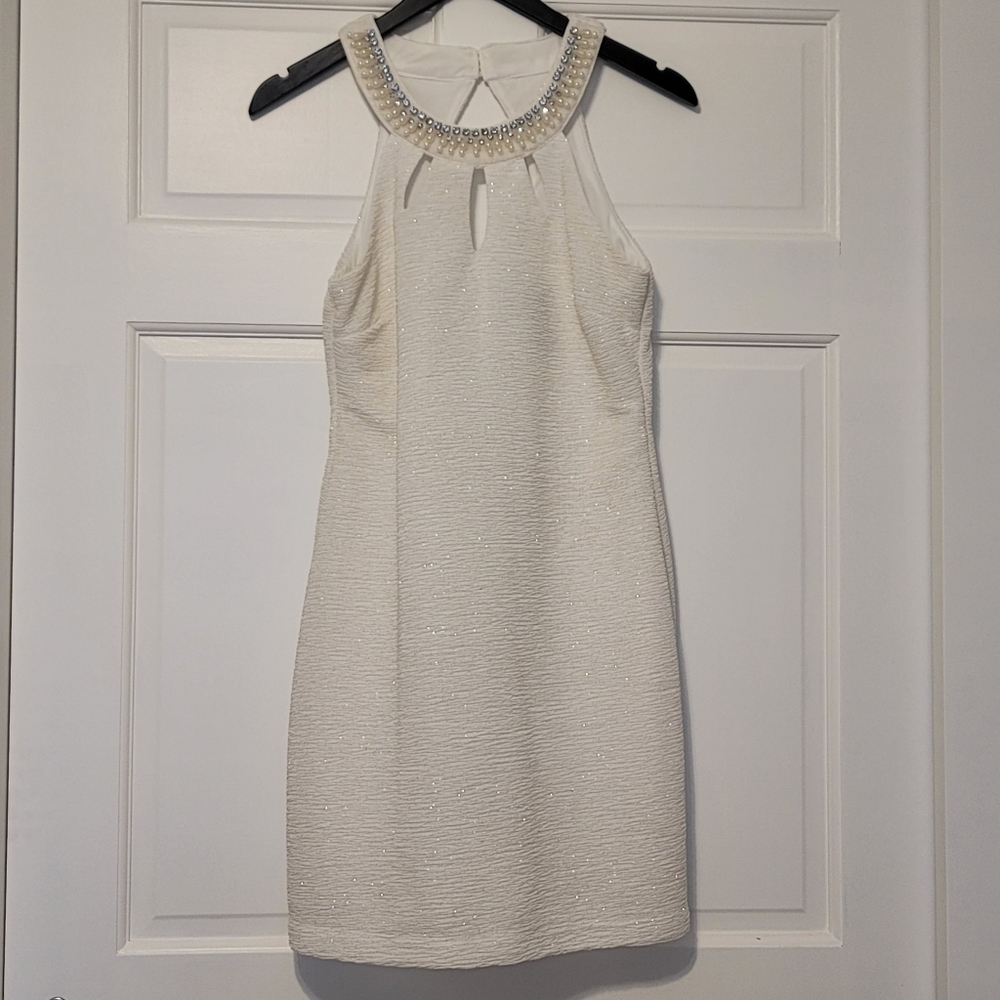 Teeze Me Ivory with Gold Glitter Dress
